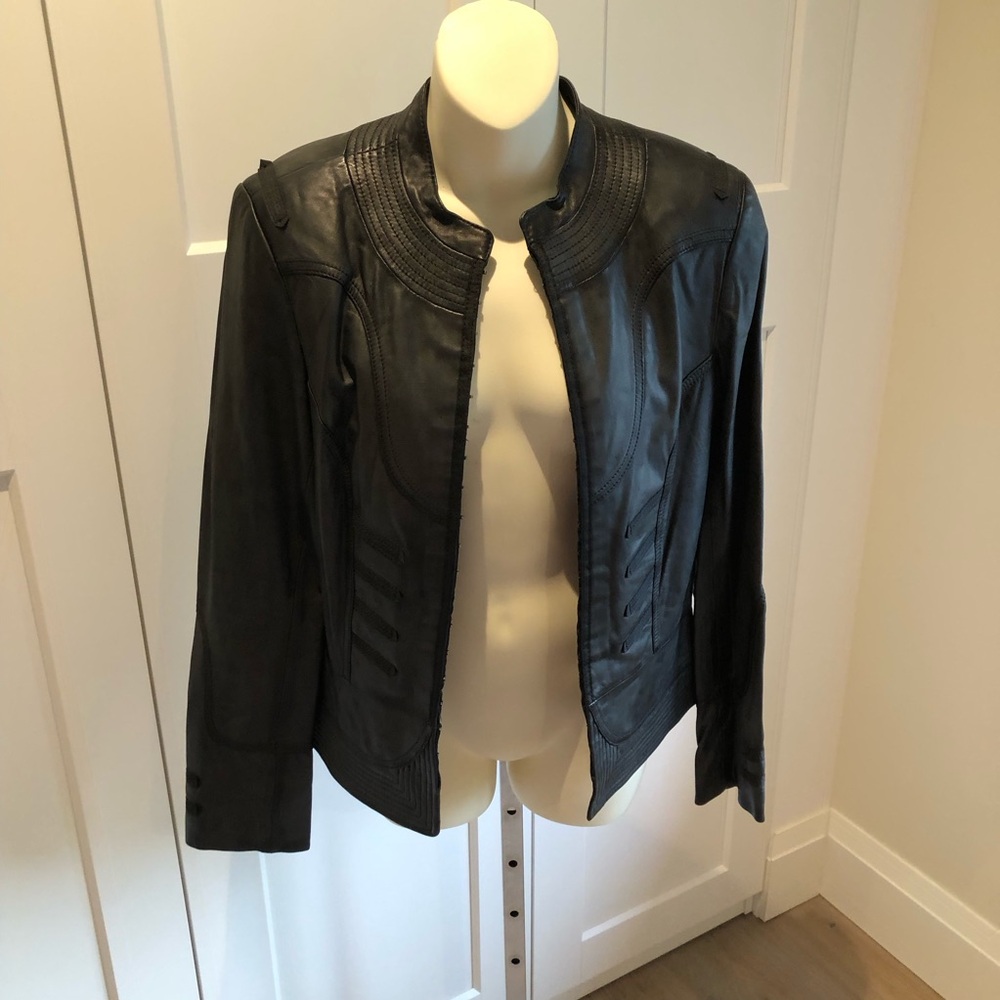 LIKE NEW Danier Black Leather BOHO Jacket - Picture 4 of 8
